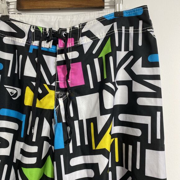 Quicksilver Board Shorts Men's Waist 36 Swim Trunks Cargo Pocket Unlined 90s Y2K - Picture 5 of 12